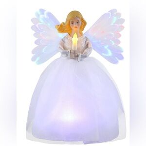 Mr. Christmas Animated Tree Topper Fiber Optic Angel, White new in box